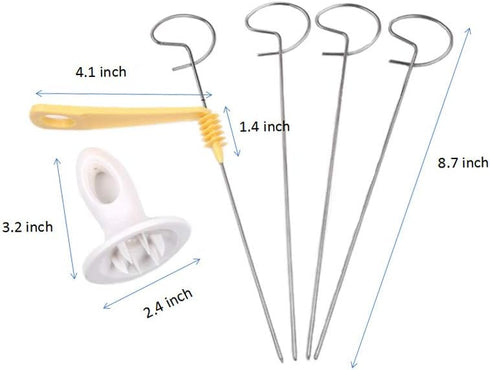 2 Set Tornado Spiral Potato Cutter Manual Slicer, Fry Vegetable Spiralizer Chips Maker with 4 stainless steel Sticks...