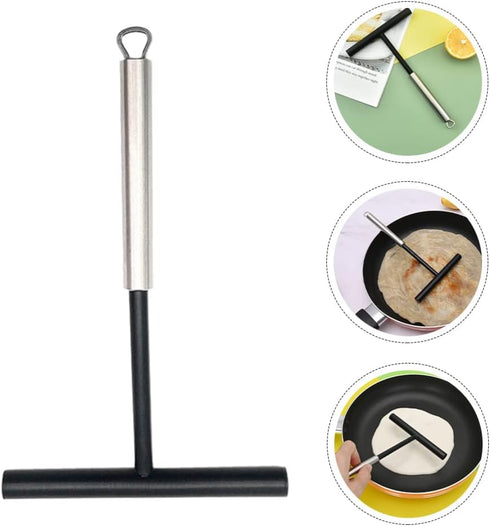Hemoton 2pcs Crepe Spreader Nylon Pancake Batter Spreader Stainless Steel Dough Spreader Crepe Pan Maker Pancake Cooking Utensils for Home Restaur...
