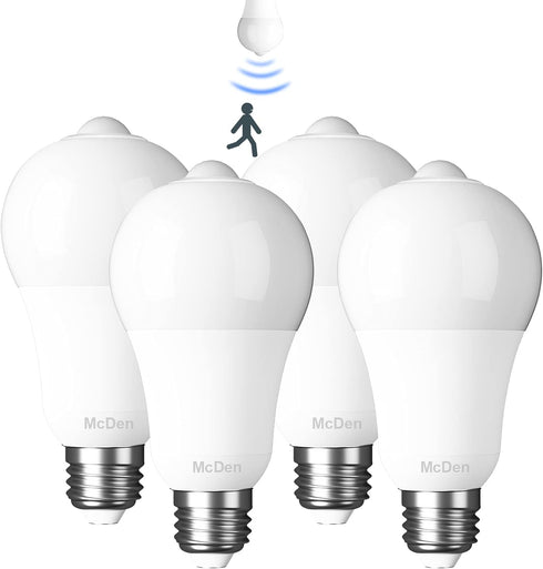 Motion Sensor Light Bulb,Motion Activated Light Bulb,Motion Bulb Indoor,Motion Detector Light,E26 Base Dusk to Dawn Security Night Light Bulb 13.5...