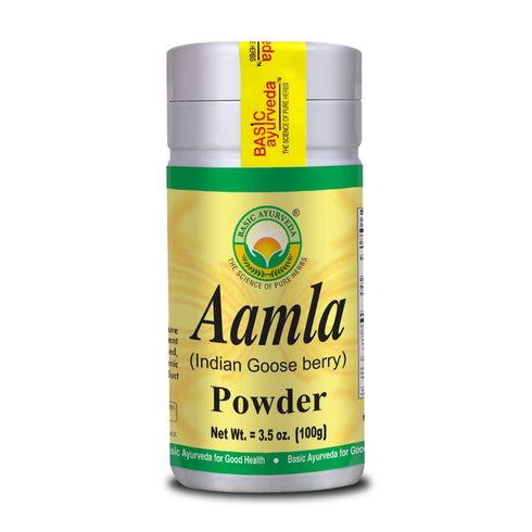 BASIC AYURVEDA Amla Powder | 3.53 Oz 100g | Organic Indian Gooseberry | Raw Amalaki Supplement | Natural Source of Vitamin C | Immune Support...