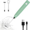 Milk Frother Rechargeable Handheld Electric Whisk Coffee Frother Mixer with 2 Stainless whisks 3 Speed Adjustable Foam Maker Blender for Coffee Ma...
