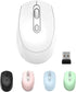 ONE-UP Wireless Mouse, 2.4G Silent Mouse, Computer Mouse with USB Nano Receiver for Laptop, Chromebook, PC, Mac, Windows and School Work (White)...