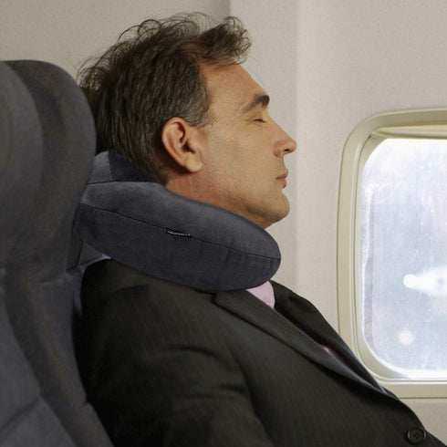 UROPHYLLA Inflatable Travel Pillow, Soft Velvet Inflatable Neck Pillow for Traveling, Airplanes, Train, Car, Office with Compact Bag, Breathable W...