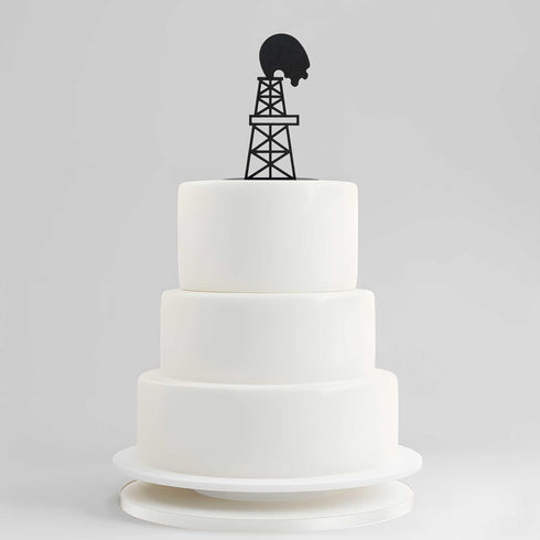 Innovative Fabricators, Inc. American Steel Oil Derrick Petroleum Industry Cake Topper, Centerpiece, Ornamental Metal Figurine - 7 Inch - Made in ...