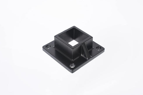 Floor Mount Post Plange for 2" Square Fence Post and Deck Railing, Heavy Duty, Aluminum,Black...