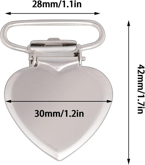 Marrywindix 20pcs Silver Suspender Clips Heart Shaped Metal Holder Clips Sheet Fasteners Clips Suspenders Holder for Mattress Pad Cover Sofa Cushi...