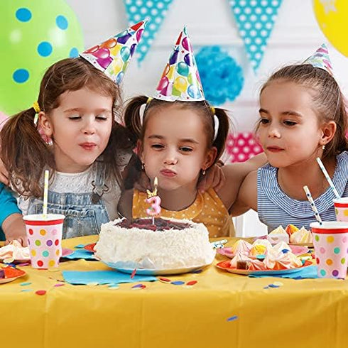 Nuanchu Pink Number 3 Candle Girl Happy Birthday Topper, for Birthday Cake Baking Celebration Reunions Anniversary Party Supplies...