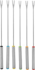 Fondue Sticks 6pcs Stainless Steel Smores Sticks with Heat Resistant Handle for Cheese Meat Chocolate Dessert Roast...