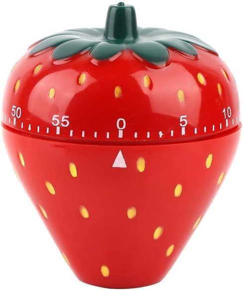 Maxmartt Kitchen Timer Strawberry Shaped Wind Up 60 Minutes Manual Countdown Mechanical Time Reminder No Batteries Loud Ring Cute Strawberry Timer...