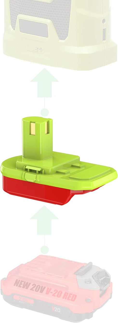 Adapter Upgrade for Ryobi 18v Tools - Compatible with Craftsman New 20V V-20 Red Style (Not B&D) Batteries Installation for Power Supply (No Charg...