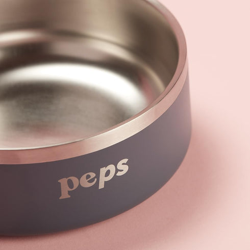 Peps Pet Food Bowl Non-Slip - Dishwasher Compatible (Navy Blue)...