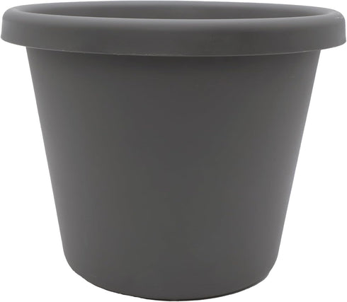 The HC Companies 8.5 Inch Round Classic Planter - Plastic Plant Pot for Indoor Outdoor Plants Flowers Herbs, Warm Gray...