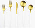 White Gold Flatware, Royal 5 Piece Matte White Handle 18/10 Stainless Steel Tableware Sets for 1 Including Forks Spoons Knives, Camping Silverware...