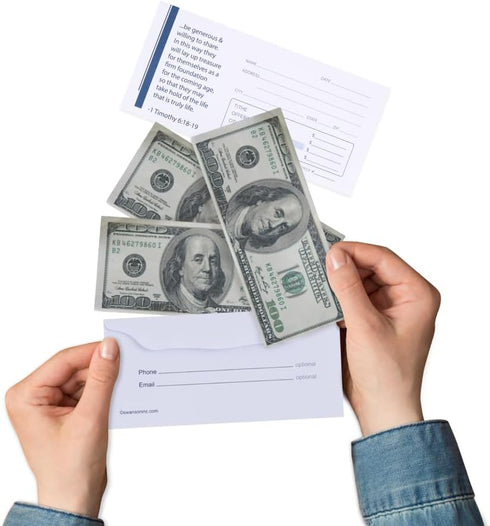 Church Offering Envelopes - Cash Envelopes For Tithes And Offering - Offering Envelope - Pack of 100 - Swanson Christian Products (1 TIMOTHY 6:18-...