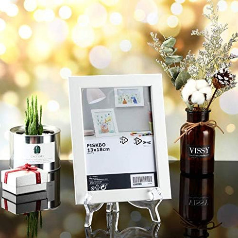 HESTYA 6 Pack 7 Inch Acrylic Easel Stand, Display Stand, Plate Holder for Display, Photo Holder Picture Frame Book(Clear)...