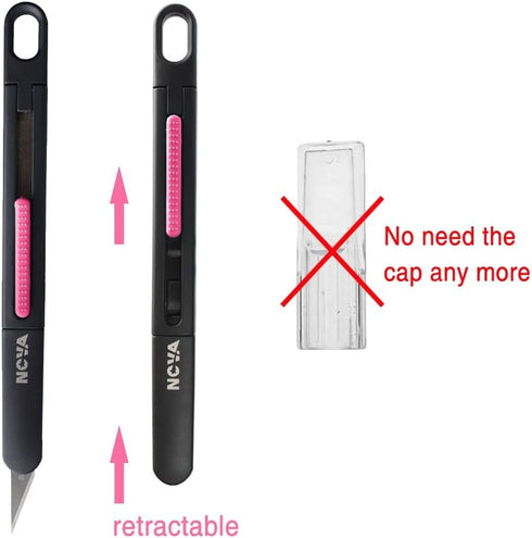 Nova Precision Craft & Hobby Knife, Premium Safety Cutter for Trimming, Vinyl Weeding and Art, Innovative Flat Design for a Better Use, Retractabl...