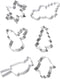 Ganz 6 Piece 4 Inch Christmas Holiday Winter Cookie Cutter Set ~ Christmas Tree, Snowflake, Reindeer, Christmas Tree Truck, Cardinal, Penguin...