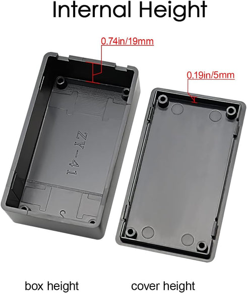 LeMotech Project Box 10 Pieces ABS Plastic Electrical Project Case Small Junction Box for Electronics Black 2.83 x 1.65 x 0.91 inch (72x 42x 23 mm...