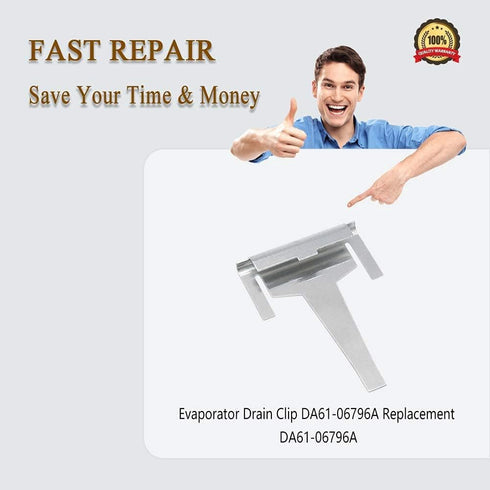 DA61-06796A Refrigerator Clip Drain Tube Evaporator Aluminum By prime&swift Replaces AP5579885,2683162,AP5579885,2683162,PS4145120