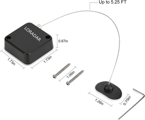LORADAR Retractable Cable Lock with Double-Sided Adhesive, Remote Control Security Lock, Remote Control Anti-Lost Rope for TV, DVD, Hardware Cable...
