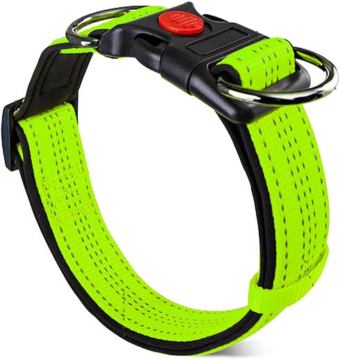 FEimaX Reflective Dog Collar, Adjustable Dog Collars with Safety Locking Buckle, Soft Breathable Nylon Pet Collar for Small Medium Large Dogs (XS(...