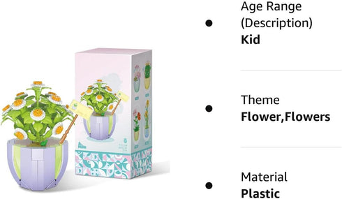 Easter Flowers Bouquet Building Set,Office Decor Sets Artificial Flowers Construction Toys,Creative DIY Botany Immortal Flower Decoration Gift for...