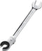 1PC 19mm Open Flex-Head Ratcheting Wrench, Metric Ratcheting Spanner with 73 Teeth, Chrome Vanadium Steel Tubing Ratchet Spanner...