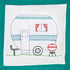 Jack Dempsey Needle Art Campers Hand Embroidery, 9" x 9", White......