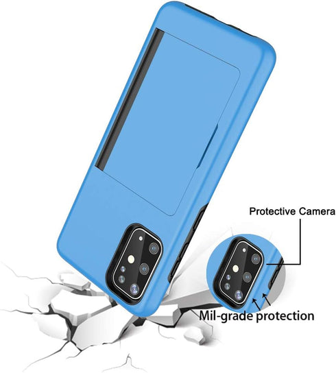 Phone Case for Samsung Galaxy A51 5G with Tempered Glass Screen Protector Cover and Credit Card Holder Hybrid Cell Accessories Rugged Glaxay A 51 ...