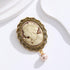 Kokoma Victorian Cameo Brooch Pin for Women Girls Dangling Pearl Beauty Lady Portrait Lapel Pins Scarf Badge Cloth Dress Accessories Jewelry...
