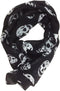 Wakauto Ladies Tulle Skull Pattern Printed Scarf Comfortable Long Style Fashion Soft Scarf Shawl Lady Girl 150 * 50cm...