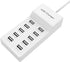 10-Port USB Wall Charger Station with Rapid Charging Auto Detect Technology Safety Guaranteed Family-Sized USB Ports for Multiple Devices Smart Ph...