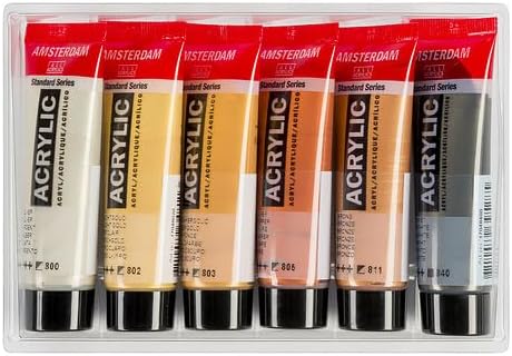 Amsterdam Talens Juego de pinturas acrílicas metalizadas (6 x 20 ml)...