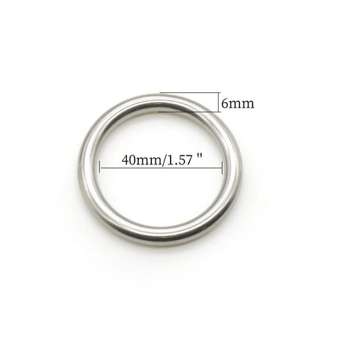 5PCS Stainless Steel O-Rings 6mm Thickness Heavy Duty Welded Metal Rings for Hanging Flower Basket Crafts, Hardware Accessories (40mm ID)...