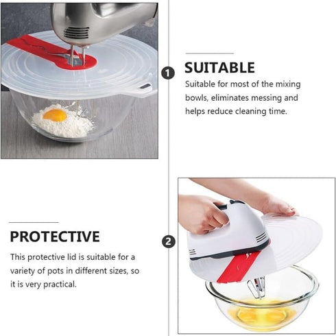 Splatter Guard for Mixer, splash cover for mixing bowl, Mixing Bowl Splatter Guard Splash Guard for Mixer for Egg Bowl Whisk Cooking Kitchen Tool...