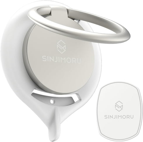 Sinjimoru Detachable Metal Phone Ring Holder Finger Kickstand, 360 Degree Rotation Available Phone Holder for Hand & Phone Grip Stand for iPhone &...