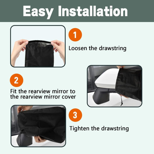 2PCS Car Side Mirror Snow Cover, Side View Mirror Cover, Automobile Mirror Protector with Drawstrings, Waterproof Auto Rear View Protection, Car M...