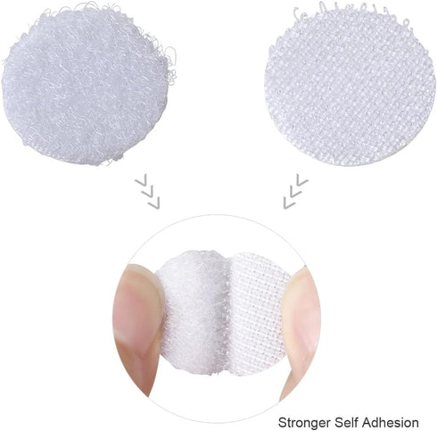 Self Adhesive Dots, 1000Pcs(500 Pair Set) 0.39 Inch / 10mm Diameter Hook and Loop Dots Tape, 10mm Nylon Sticky Back dots, Suitable for Classroom, ...