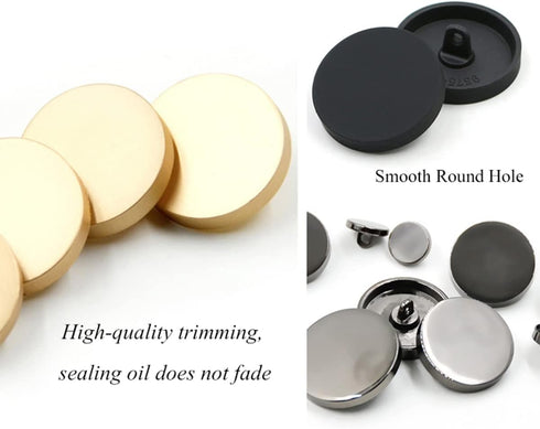 10 Pcs 10mm Zinc Alloy Buttons, Round Clothing Hook Buttons, Clothes Fasteners for Sewing Knitting Crafting, Silver...