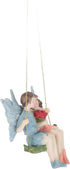 Couple Flower Fairy Garden Pendant, Fairy Girl and Boy Sitting on Swing Sculpture, Exquisite DIY Couple Flower Fairy Garden Pendant, Garden Hangin...