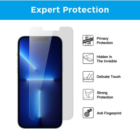 Privacy Screen Protector for iPhone 13 Pro Max/iPhone 14 Plus, Anti-Spy Private Tempered Glass, Anti-peep Full Coverage Screen Cover Compatible wi...