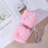 Heart Embroidered Baby Pink Fuzzy Plush Dice - 3-Inch Decorative Car Mirror Hanging Ornaments, Soft Foam, Easy Install, Great Gift Idea (Baby Pink...