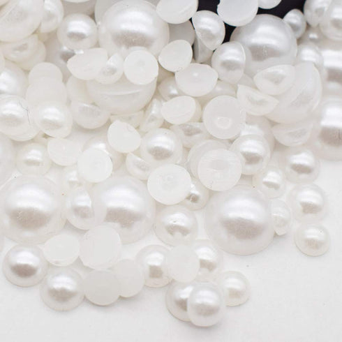 500pcs 6mm Half Pearl Bead Flat Back Half Round Pearl for DIY Decoration (White)...