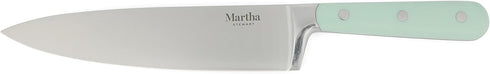 Martha Stewart 8 Inch Forged Triple Riveted Stainless Steel Chef Knife - Martha Blue...