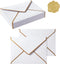 50 Pieces A7 Envelopes with Gold Border, 5.24 x 7.21 Inches Envelopes with Gold Stickers for Greeting Cards and Invitation (White, A7-5x7)...