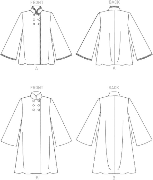 Vogue Misses' Loose Fitting Coat Sewing Pattern Kit, Code V1866, Sizes 6-8-10-12-14, Multicolor...