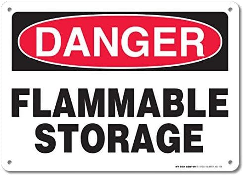 Danger Flammable Storage Sign, 10x14 Inches, Rust Free .040 Aluminum, Fade Resistant, Made in USA by My Sign Center...