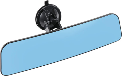 12" Large Convex Rear View Mirror, Suction Cup Anti-Glare Rearview Mirror Blue Mirror with Panoramic Wide Angle Mounted on Windshield for RV Marin...