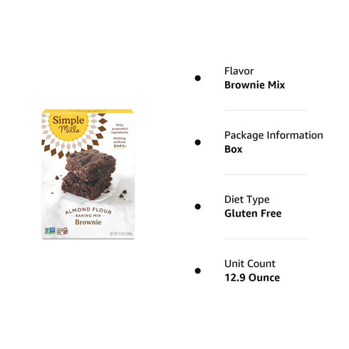 Simple Mills Almond Flour Baking Mix, Chocolate Brownie Mix - Gluten Free, Plant Based, 12.9 Ounce (Pack of 1)...