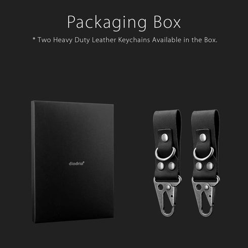diodrio EDC Leather Strap Keychain Holder, Heavy Duty Belt Clip Key Ring Fob Holder. 2 per Pack....